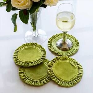 NEW ARTE ITALICA velvet coaster set in pearl